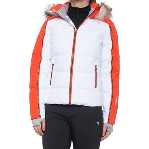 Women’s Spyder Falline GTX Gore Tex Infinium Insulated Ski Jacket White Size 12 - Picture 1 of 5
